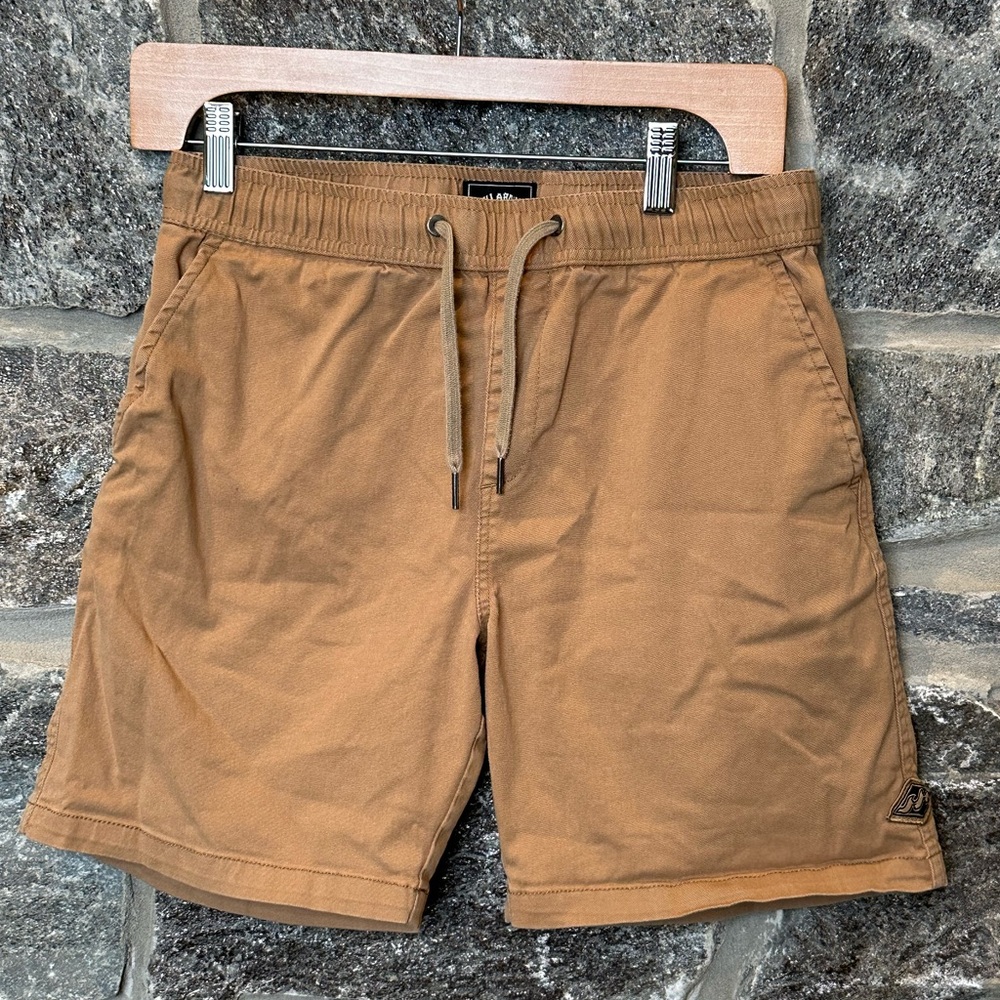 Boys (L) Billabong Khaki Shorts with Pockets, Drawstring & Elastic Waist